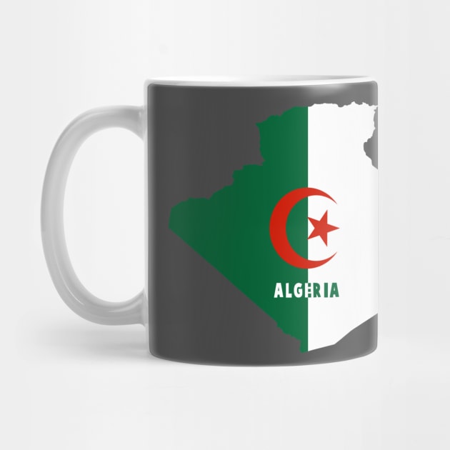 Algeria map with the image of the national flag by Mashmosh